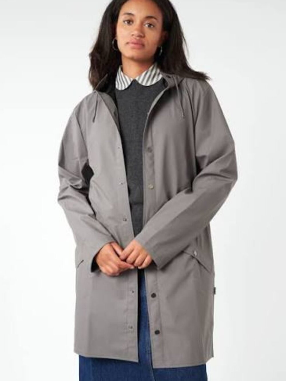 Rains Gravitypope Waterproof Long Rain Hooded Raincoat Light Jacket Women’s S